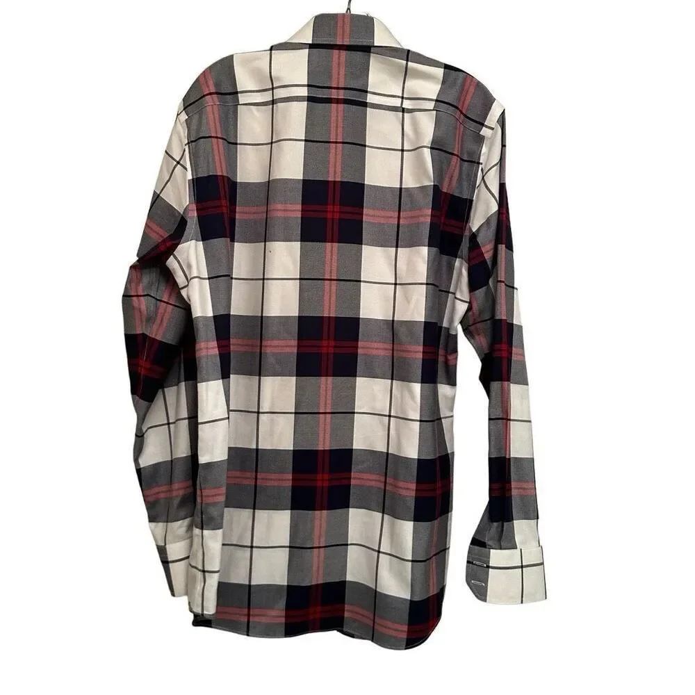 Plaid Banana Republic slim fit dress shirt- size L
